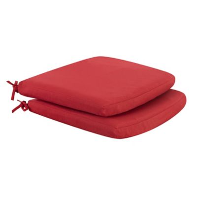 Image showing  Outdoor 18 x 20in. Red Chair Replacement Seat Cushions, 2 pk.