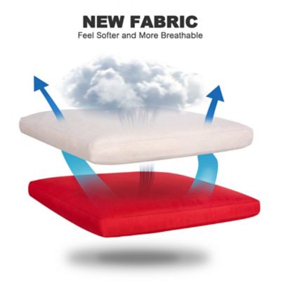 Image showing  Outdoor 18 x 20in. Red Chair Replacement Seat Cushions, 2 pk.