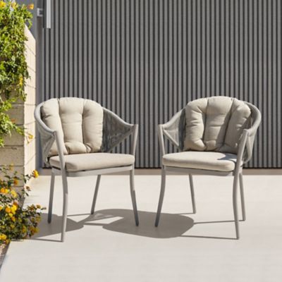 Image showing  Outdoor 17 x 20 x 3.15in. Beige Throw Pillows, Olefin, 2 pk.