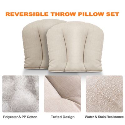 Image showing 6 th Nuu Garden Outdoor 17 x 17 x 3.35in. Throw Pillows, Olefin, 2 pk., Beige