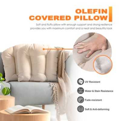 Image showing 7 th Nuu Garden Outdoor 17 x 17 x 3.35in. Throw Pillows, Olefin, 2 pk., Beige