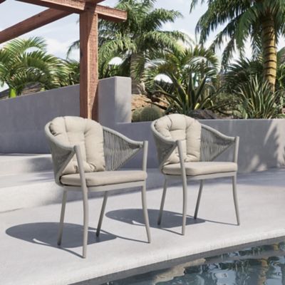 Image showing 8 th Nuu Garden Outdoor 17 x 17 x 3.35in. Throw Pillows, Olefin, 2 pk., Beige