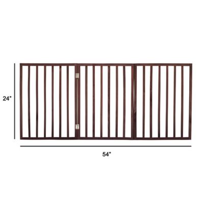 Image showing  Premium F5885 Wooden Pet Gate Z Pattern No Wall Attachments