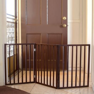 Image showing 5 th Pet-Able Premium F5885 Wooden Pet Gate Z Pattern No Wall Attachments