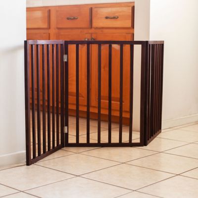 Image showing 6 th Pet-Able Premium F5885 Wooden Pet Gate Z Pattern No Wall Attachments