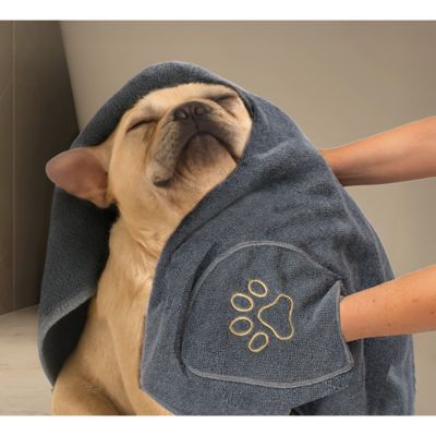 Image showing  Grey F9389GY Flufftastic Ultra-Soft 100% Microfiber Pet Towel