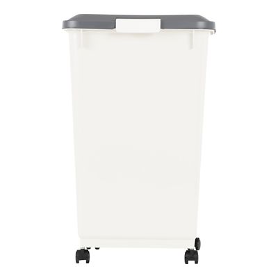 Image showing  Airtight Plastic Pet Food Storage Container with Scoop and Wheels