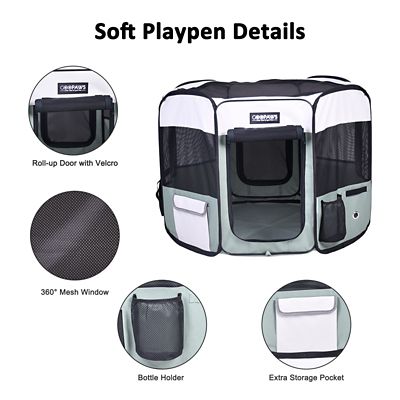 Image showing 1 th GOOPAWS Soft-Sided Dog & Cat Playpen