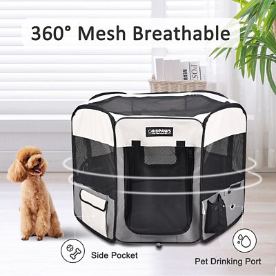 Image showing  Soft-Sided Dog & Cat Playpen, Light Grey, 45 in.