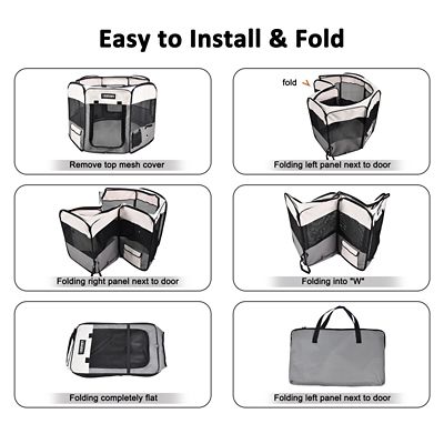 Image showing  Soft-Sided Dog & Cat Playpen, Light Grey, 45 in.