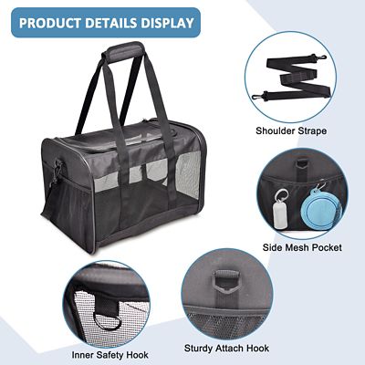Image showing 2 th GOOPAWS Soft-Sided Airline Approved Bag Cat Carrier