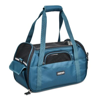 GOOPAWS Soft-Sided Dog & Cat Carrier Bag, Teal Blue, 19 in.