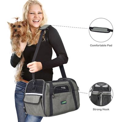 Image showing  Soft-Sided Dog & Cat Carrier Bag, 19 in,. Grey