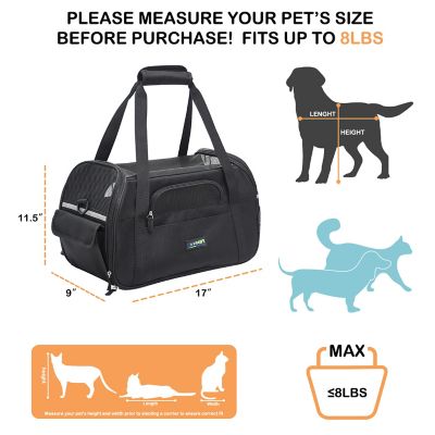 Image showing  Soft-Sided Dog & Cat Carrier Bag, Black, PBC8643BK