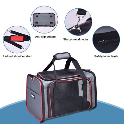 Image showing 2 th GOOPAWS Soft-Sided Airline-Approved Travel Dog & Cat Carrier, PTC-1912GRD