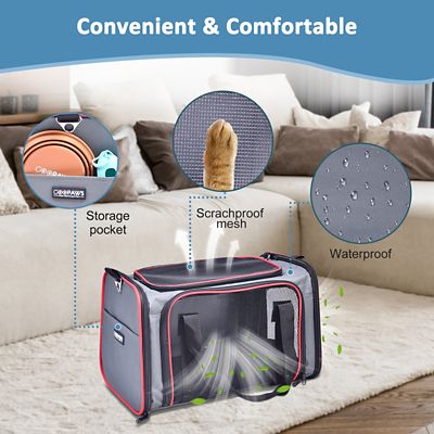 Image showing 3 th GOOPAWS Soft-Sided Airline-Approved Travel Dog & Cat Carrier, PTC-1912GRD