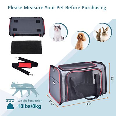 Image showing 4 th GOOPAWS Soft-Sided Airline-Approved Travel Dog & Cat Carrier, PTC-1912GRD