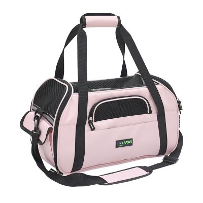 GOOPAWS Soft-Sided Dog & Cat Carrier Bag, Pink, 19 in.