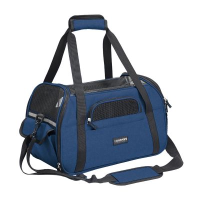 GOOPAWS Soft-Sided Dog & Cat Carrier Bag, Navy Blue, 17 in.