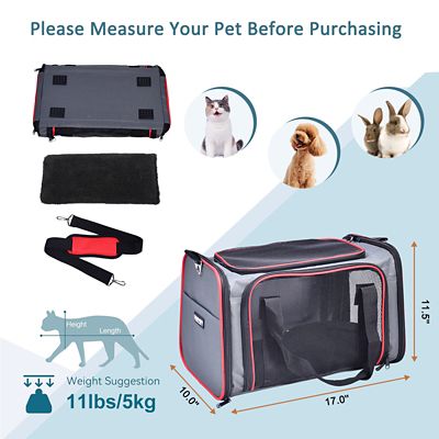 Image showing  Soft-Sided Airline-Approved Travel Dog & Cat Carrier, PTC1710GRD
