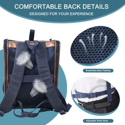 Image showing 3 th GOOPAWS Backpack Dog & Cat Carrier, Navy Blue
