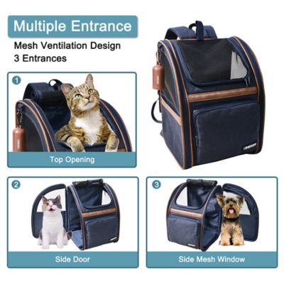 Image showing 5 th GOOPAWS Backpack Dog & Cat Carrier, Navy Blue