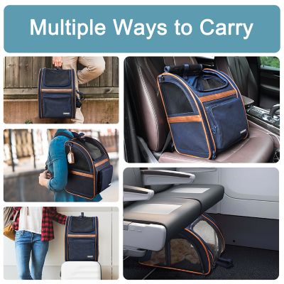Image showing 6 th GOOPAWS Backpack Dog & Cat Carrier, Navy Blue