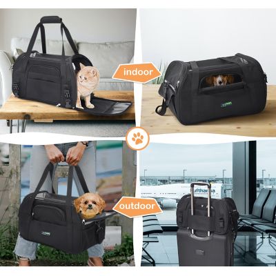 Image showing 6 th GOOPAWS Soft-Sided Dog & Cat Carrier Bag, 19 in., Black