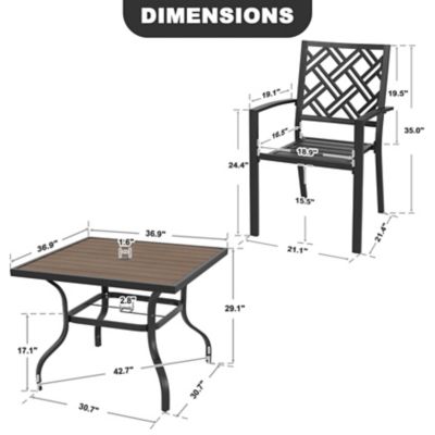 Image showing 5 th Nuu Garden 5 pc. Outdoor Iron Dining Set