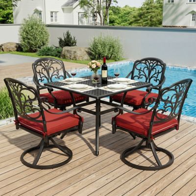 Nuu Garden 5 pc. Aluminum Dining Set, Outdoor Table and Chairs