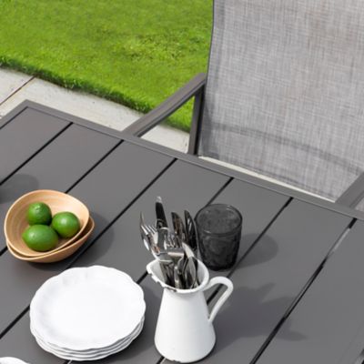 Image showing  Outdoor 5 pc. Dining Set, Textilene Fabric Chairs and Square Table