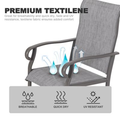 Image showing  Outdoor 5 pc. Dining Set, Textilene Fabric Chairs and Square Table