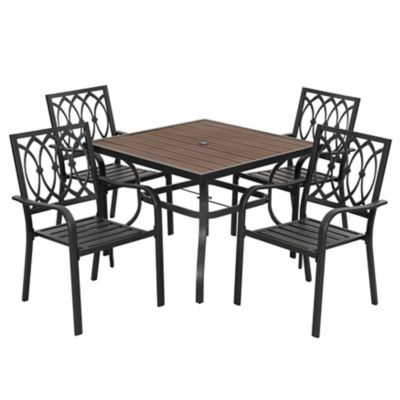 Image showing  5 pc. Iron Outdoor Dining Set