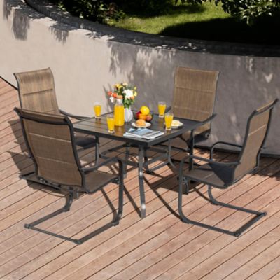 Nuu Garden 5 pc. Outdoor Dining Set, Black and Brown