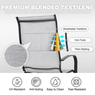 Image showing  Patio Dining Set of 7, Textilene Chairs and Splicing Iron Table