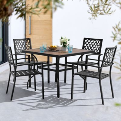 Image showing  Outdoor 5 pc. Dining Set with Umbrella Hole, Textilene and Iron