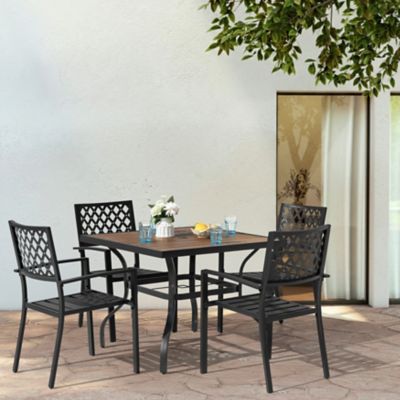 Image showing 7 th Nuu Garden Outdoor 5 pc. Dining Set with Umbrella Hole, Textilene and Iron