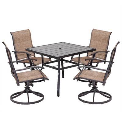 Image showing 1 th Nuu Garden Outdoor 5PCS Dining Set, Textilene, Powder-coated Iron Frame