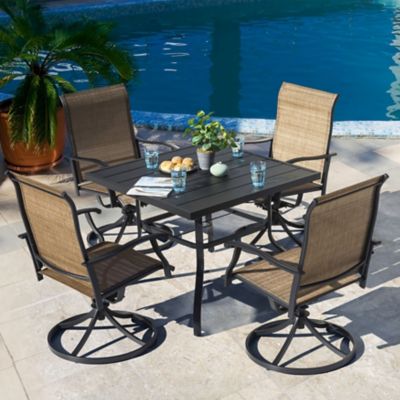 Image showing 2 th Nuu Garden Outdoor 5PCS Dining Set, Textilene, Powder-coated Iron Frame