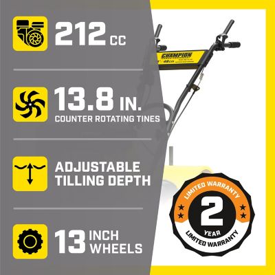 Image showing  19 in. Counter Rotating Rear Tine Tiller with Self-Propelled Agricultural Tires