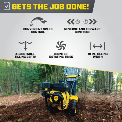 Image showing  19 in. Counter Rotating Rear Tine Tiller with Self-Propelled Agricultural Tires