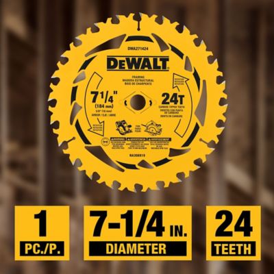 Image showing 2 th DEWALT 7-1/4 in. Circular Saw Blade - 24 T