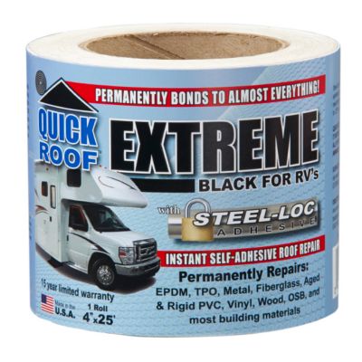 Cofair Products Quick Roof Extreme Roof Repair Tape, 4 in. x 25 ft. Black, B-UBE425