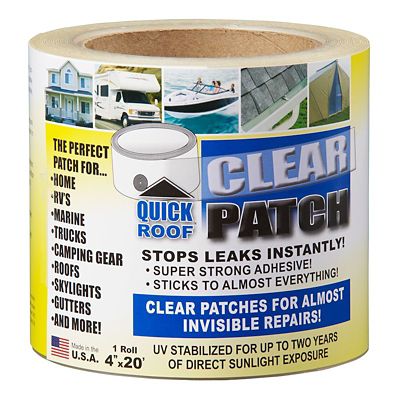 Cofair Products Quick Roof Clear Patch Roof Repair Tape, 4 in. x 20 ft., QRCP420