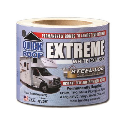 Cofair Products Quick Roof Extreme Roof Repair Tape, 4 in. x 25 ft. White, UBE425