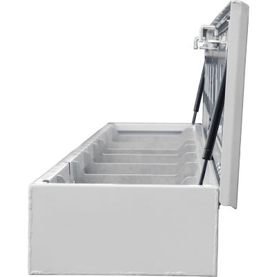 Image showing  20 x 96in. Gloss White Steel Top Mount Service Body Truck Tool Box