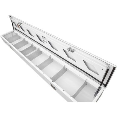 Image showing  20 x 96in. Gloss White Steel Top Mount Service Body Truck Tool Box