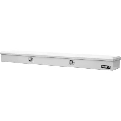 Image showing  20 x 108in. Heavy-Duty Gloss White Steel Top Mount Service Body Truck Tool Box