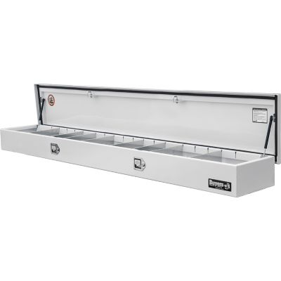 Image showing  20 x 108in. Heavy-Duty Gloss White Steel Top Mount Service Body Truck Tool Box