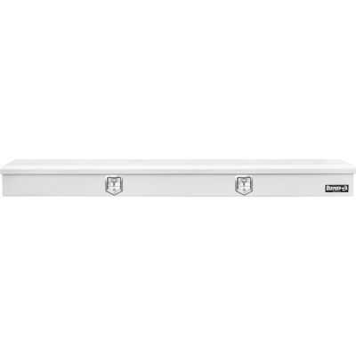 Image showing  14 x 108in. Heavy-Duty Gloss White Steel Top Mount Service Body Truck Tool Box
